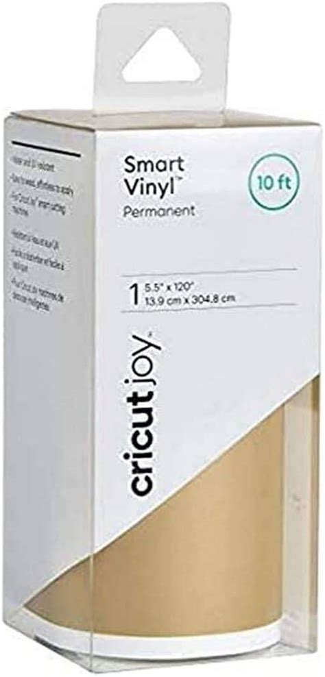 Cricut Joy Smart Vinyl Permanent 14x300cm (Gold); Works without a cutting mat – just load & go!; Great for creating custom decals for outdoor signs, water bottles, mailboxes & more; Permanent adhesive lasts up to 3 years